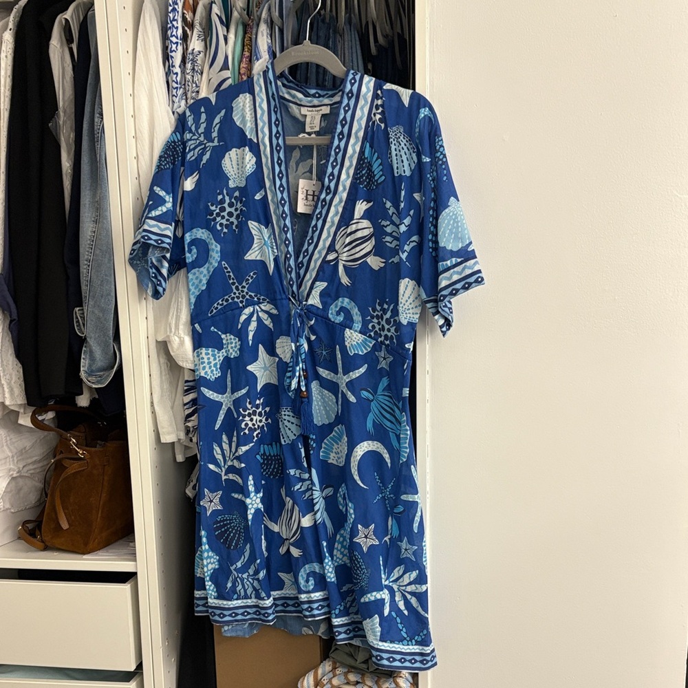 NWT Haute Hippie Blue and White Swim Coverup